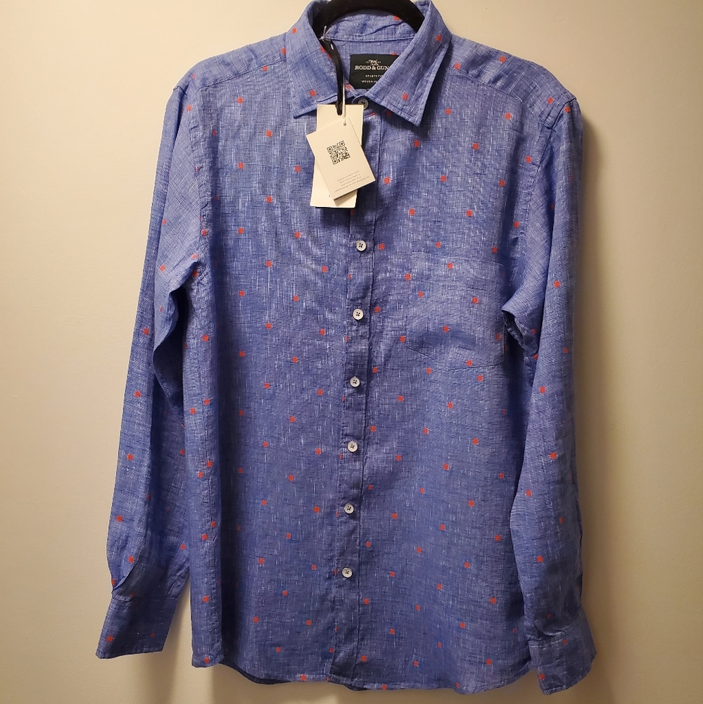 RODD &GUNN Linen ,long sleeve light blue